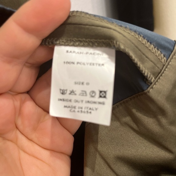 SARAH pacini green brown and grey dress with zipper size 0 - Picture 6 of 12